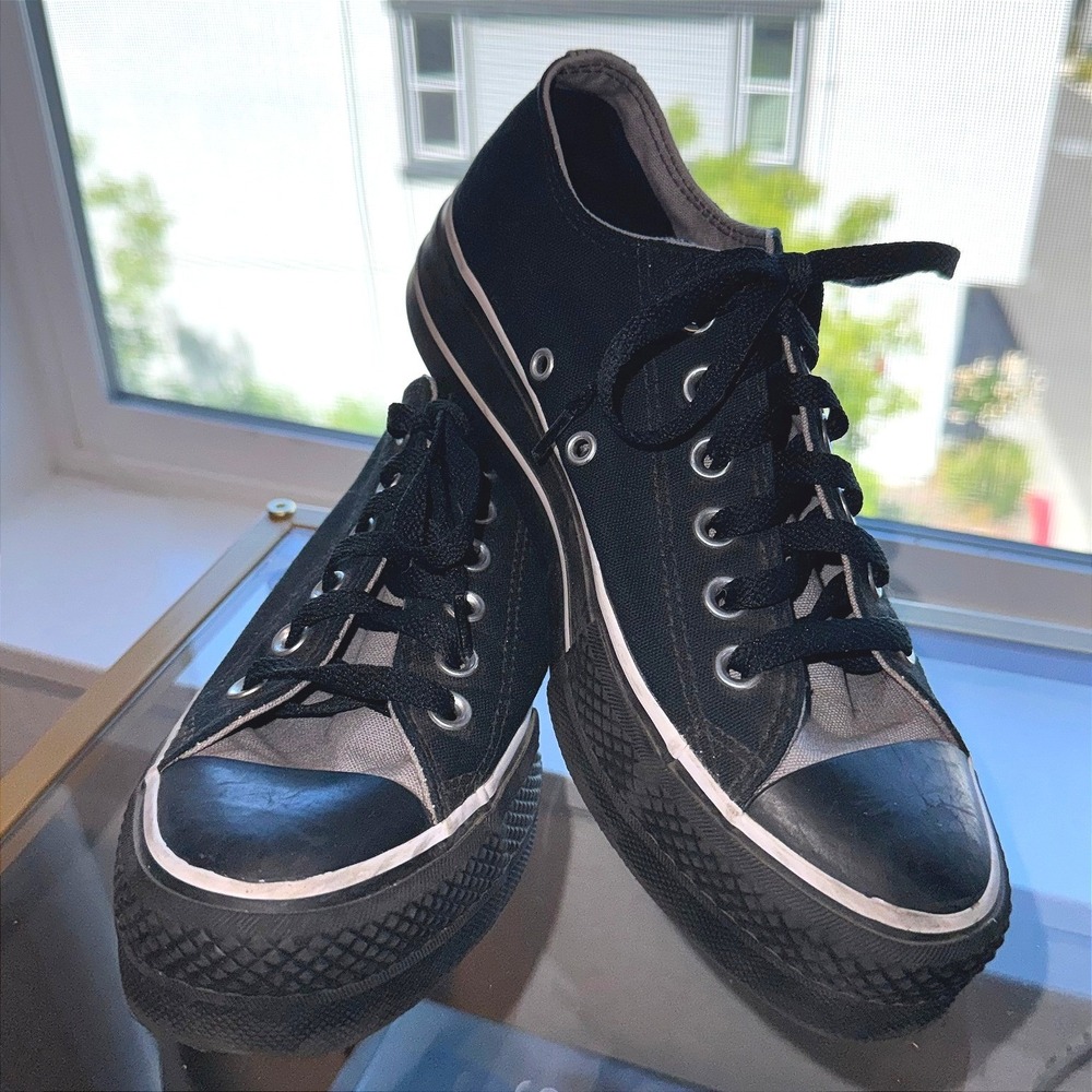 Converse Chuck Taylor All Star Lift Platform Low Top Black Grey Sneakers 171210C - Picture 12 of 12